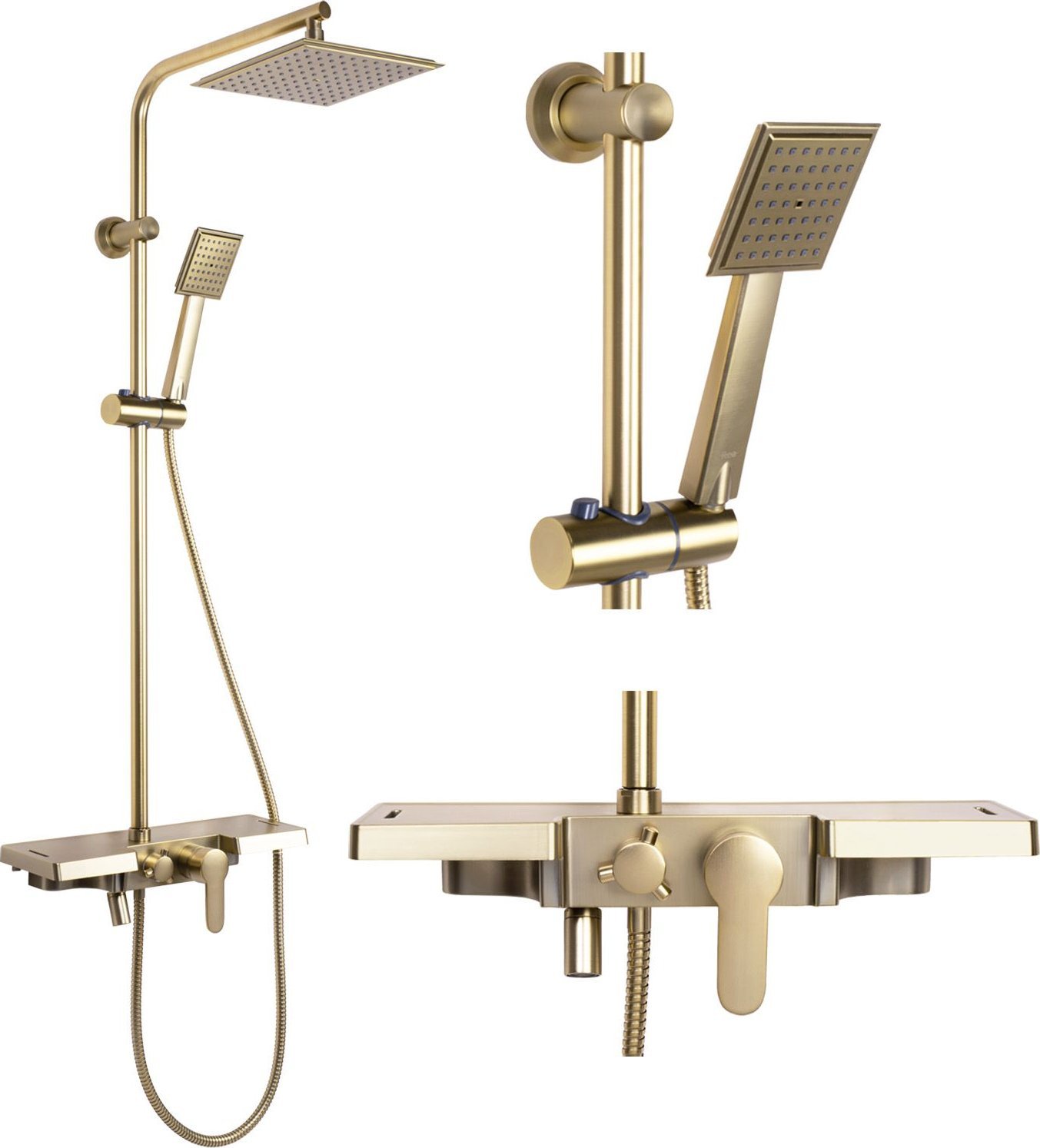 Rea Zestaw Natryskowy REA Bravo Złoty Szczotkowany