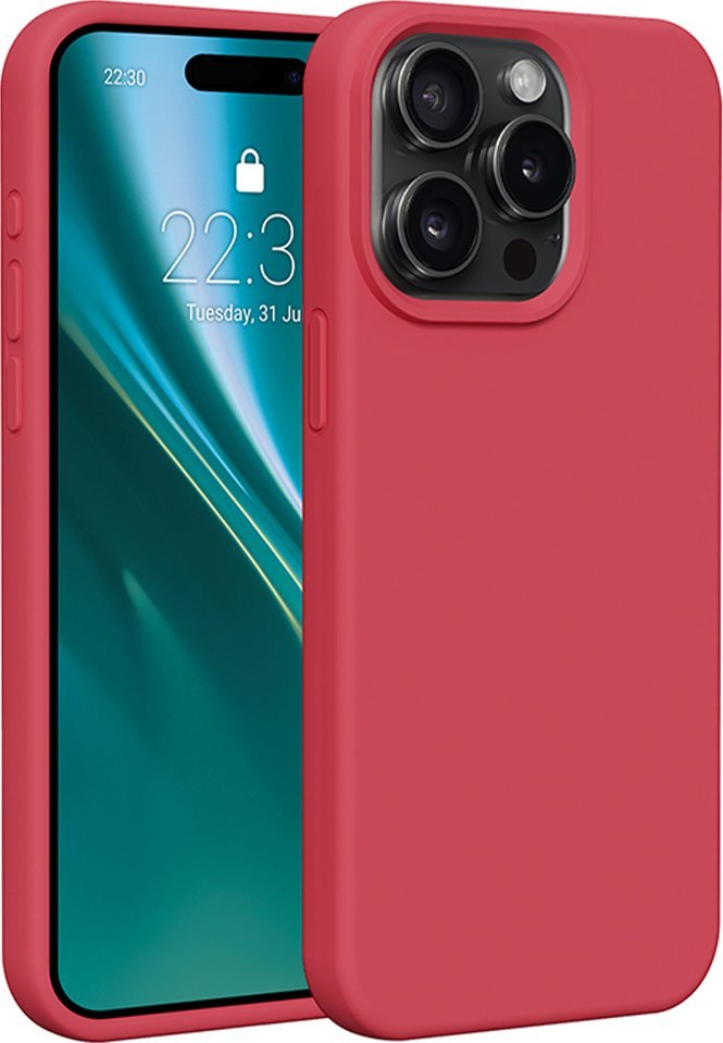 Etteri Nakładka Etteri Silicone Case do iPhone 15 Pro Max 6,7" malinowa