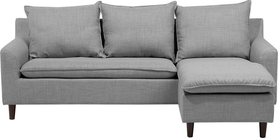 Beliani Narożnik obustronny jasnoszary ELVENES