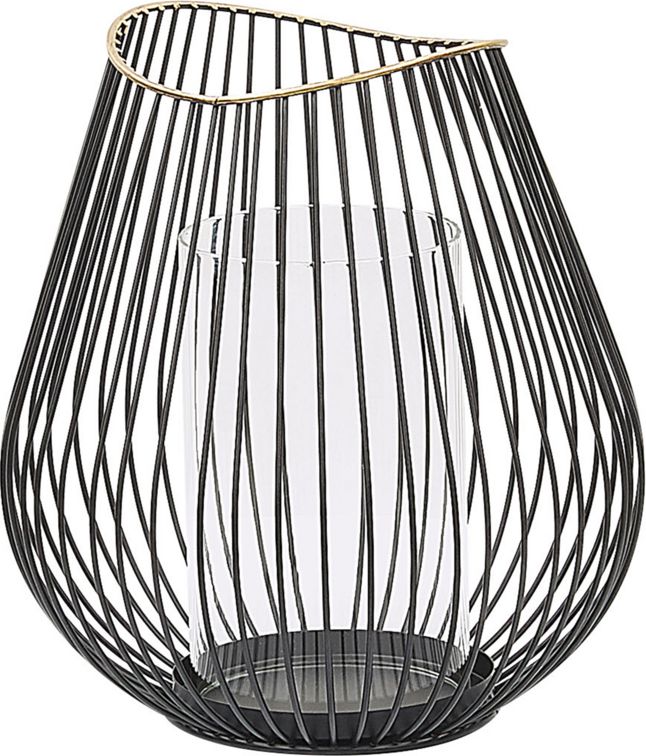 Beliani Lampion metalowy czarny THURSTON