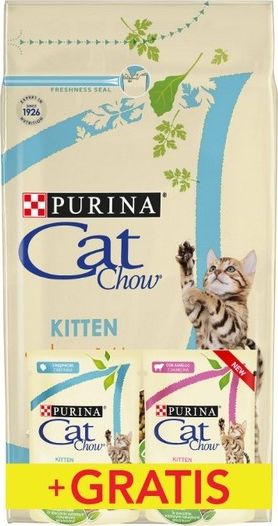 Purina Purina Cat Chow Kitten z Kurczakiem 1,5kg + saszetki 2x85g