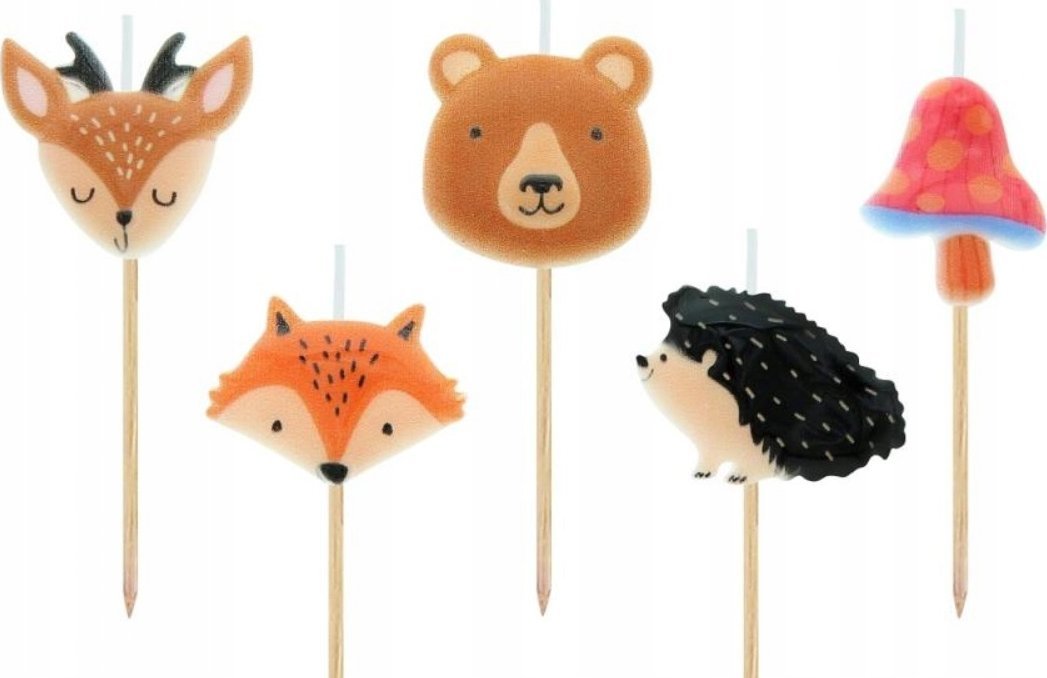 GoDan Świeczki pikery Zwierzątka leśne5szt SF-PZWL 74458