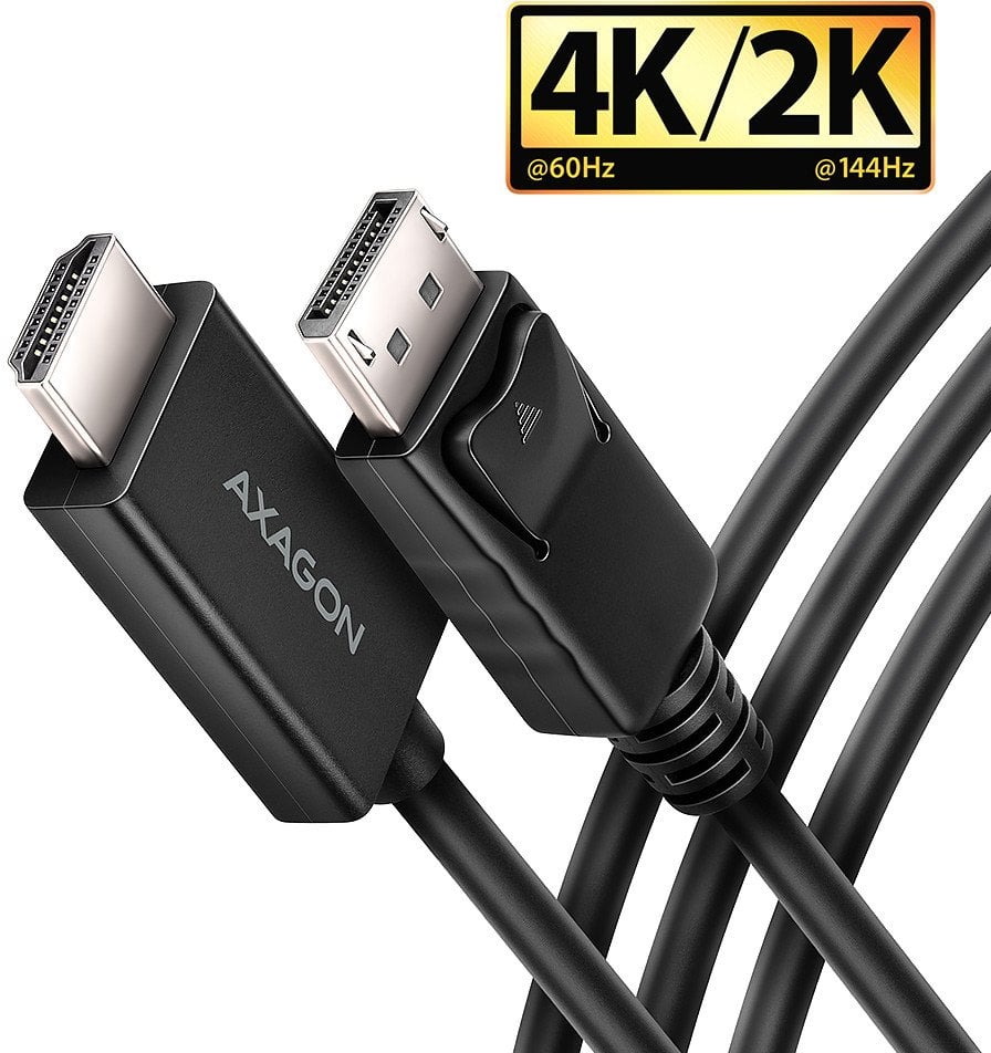 AXAGON RVD-HI20C2, DisplayPort -> HDMI 2.0b konwerter / kabel 1.8m, 4K/60Hz