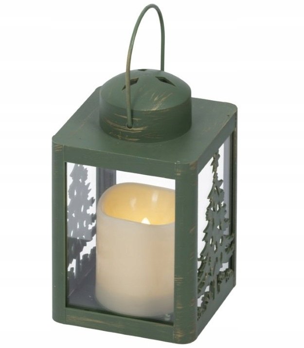 Latarnia świąteczna plastikowa różne kolory zewnętrzna 17cm 1szt