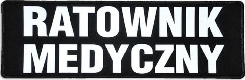 Polska Firma Emblemat RATOWNIK MEDYCZNY odblaskowy na rzepie 31 x 10 cm