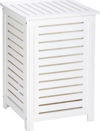 Kosz na pranie Wenko kosz na bieliznę Oslo 45 x 65 cm drewniany biały 2 części