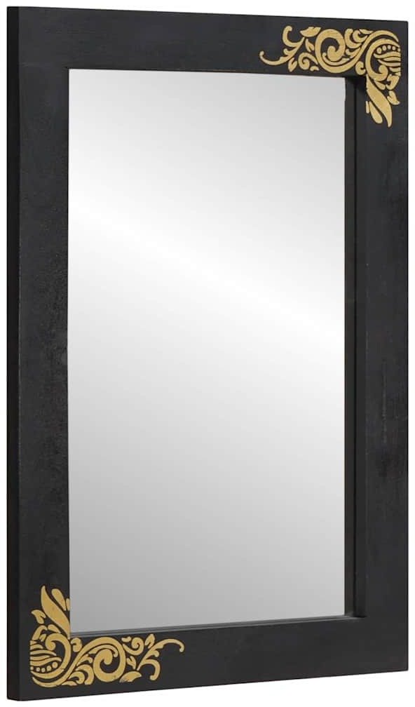 Lustro vidaXL Lustro łazienkowe Z lustrem Czarny i Srebrny 70 x 50 x 2,5 cm