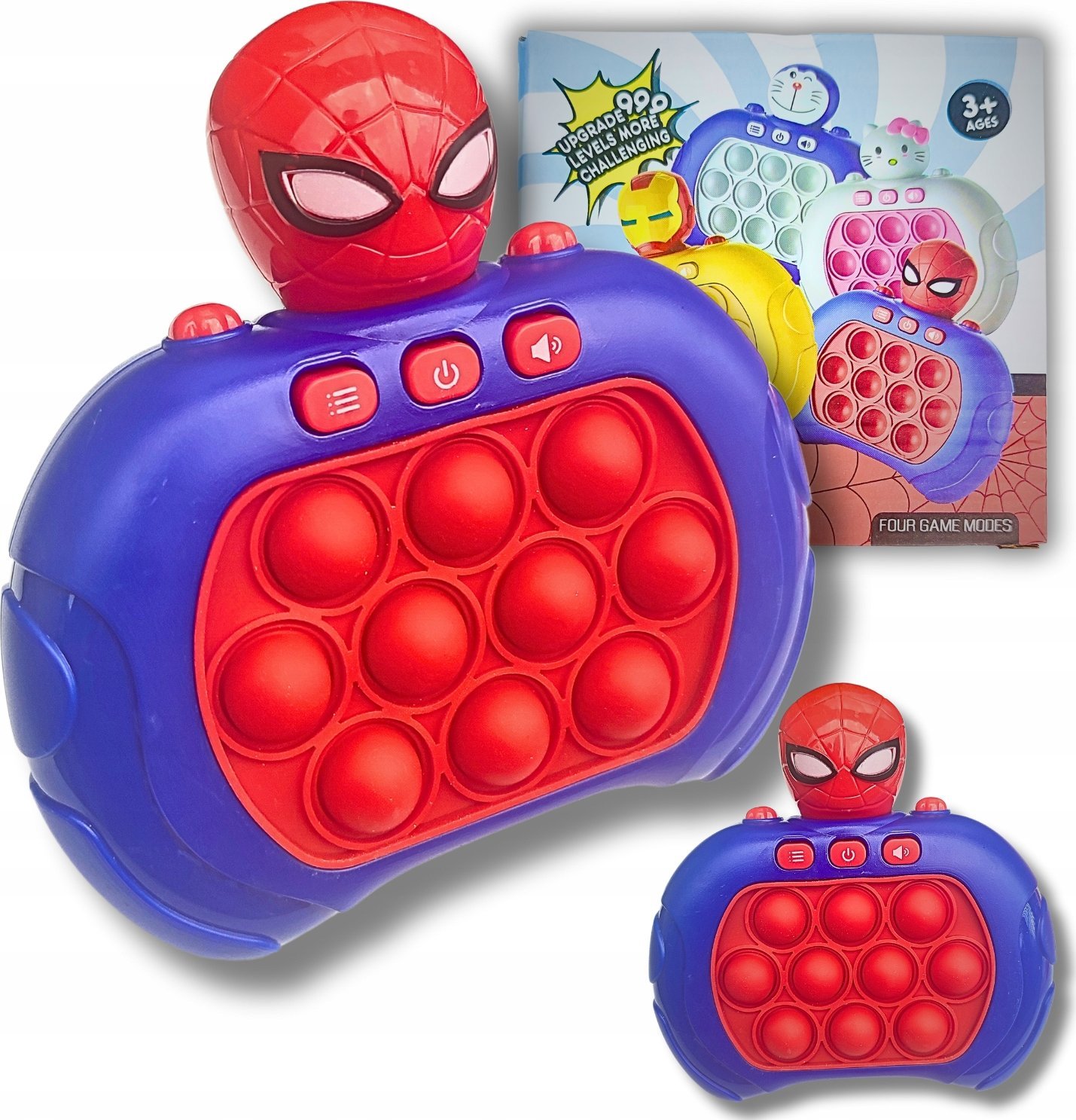 OWL-TECH GRA ZRĘCZNOŚCIOWA NA REFLEKS POP IT ELEKTRONICZNA ANTYSTRESOWA SPIDERMAN