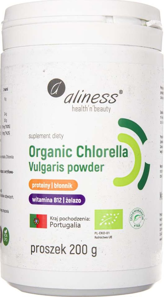 Aliness Aliness Organic Chlorella Vulgaris proszek - 200 g