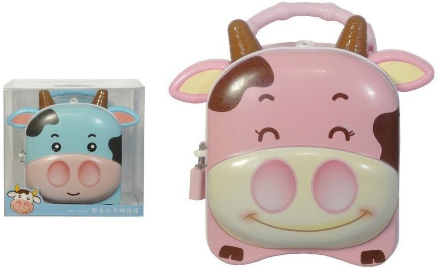 Skarbonka z kłódką i uchwytem krówka MIX