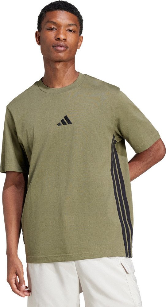 Koszulka męska adidas Essentials 3-Stripes Single Jersey zielona JE6391 L