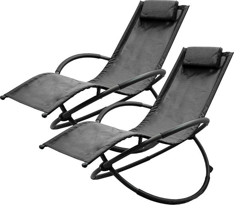 Lacestone KOMPLET 2 LEŻAKÓW KOLOR CZARNY WODODPORNY MATERIAŁ LACESTONE