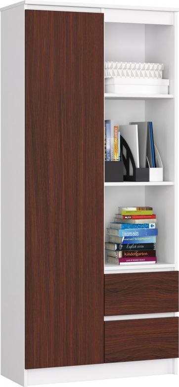 Fabryka Mebli Akord REGAŁ BIUROWY R 80 cm CLP R11 BIAŁY / WENGE