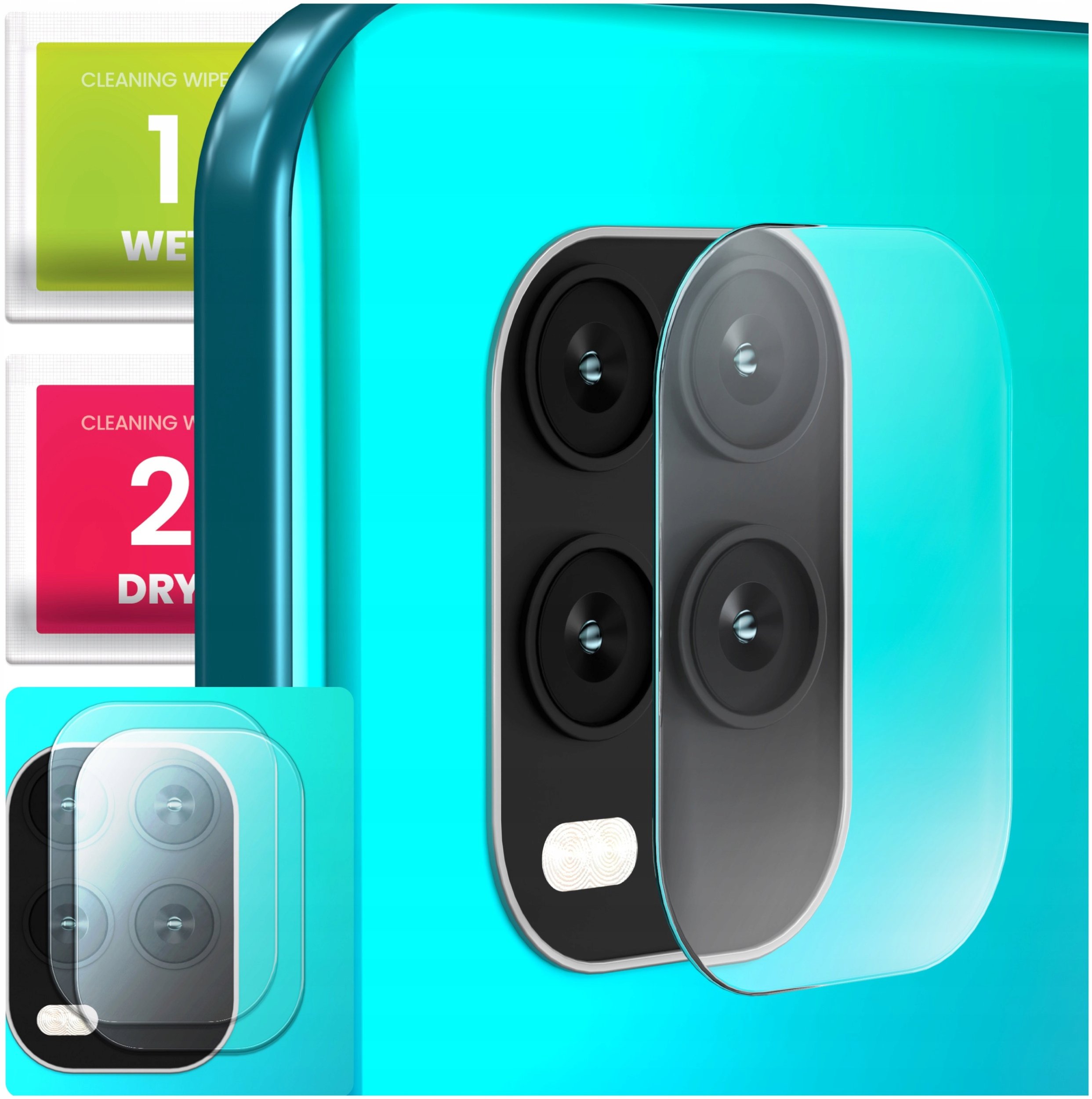 2-PAK Szkło Na Aparat Do Xiaomi Mi 10 Lite 5G (Hartowane, Na Obiektyw, 9H)