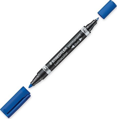 Staedtler STAEDTLER Zweispitzmarker Lumocolor perm blau 10 Stück