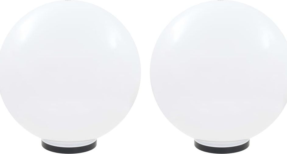 vidaXL Lampy ogrodowe LED, 2 szt., kuliste, 50 cm, PMMA