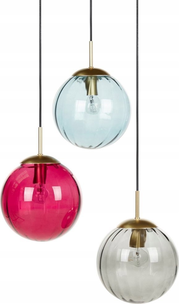 Lampa wisząca Beliani Lampa wisząca szklana 3-punktowa wielokolorowa KANGAROO