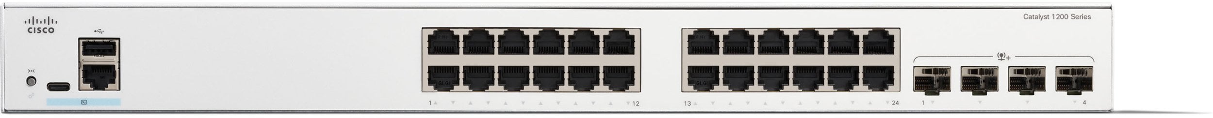 Cisco Catalyst C1200-24T-4X-RF łącza sieciowe Zarządzany L2/L3 Gigabit Ethernet (10/100/1000) Biały