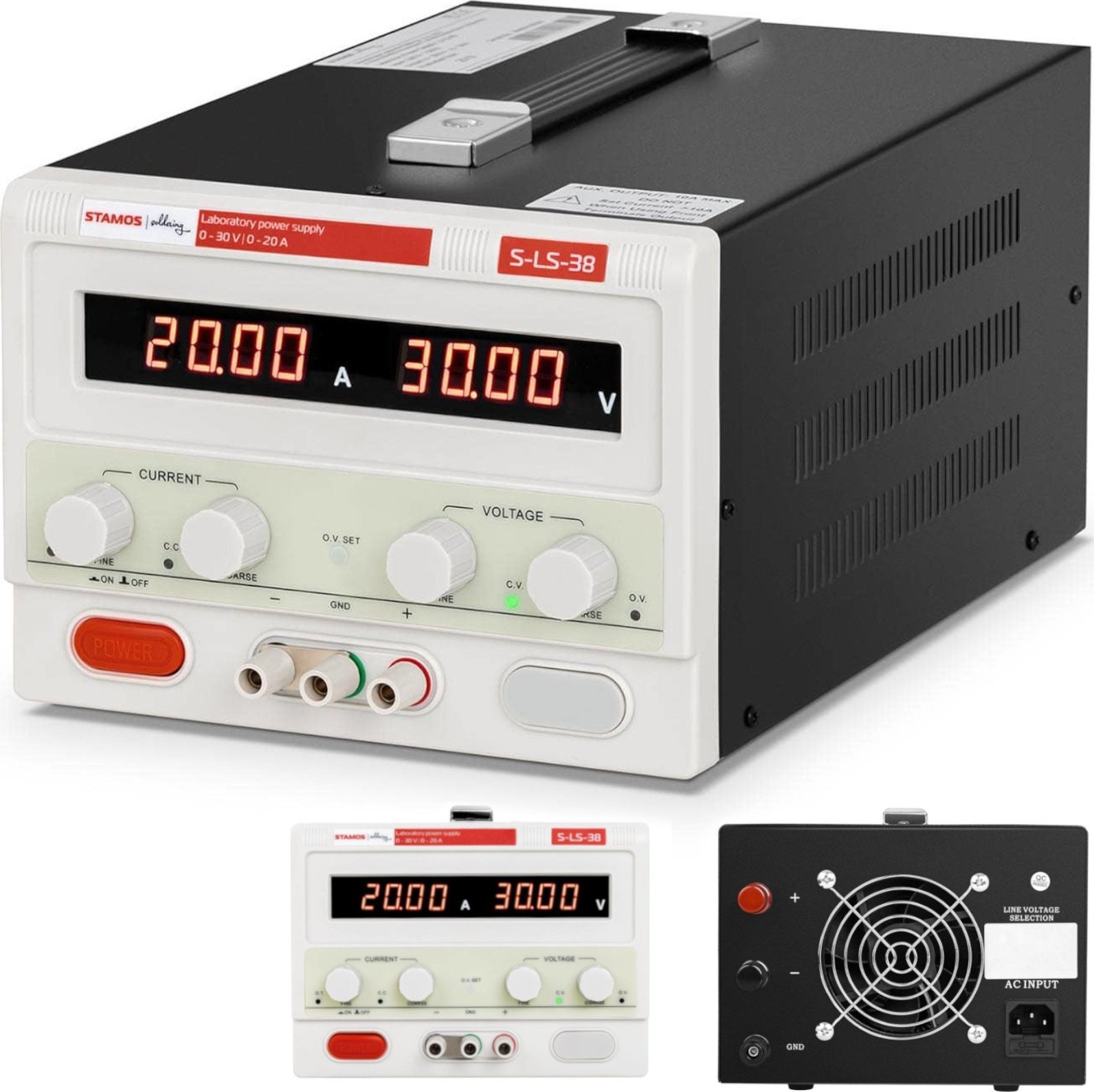 Stamos Soldering Zasilacz laboratoryjny serwisowy 0-30 V 0-20 A DC 600 W Zasilacz laboratoryjny serwisowy 0-30 V 0-20 A DC 600 W