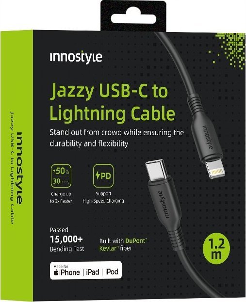 Kabel USB Innostyle USB-C - Lightning 1 m Czarny