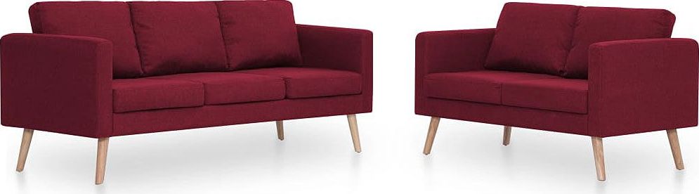 Elior Komplet 2 sof wypoczynkowych Bailey - Czerwony