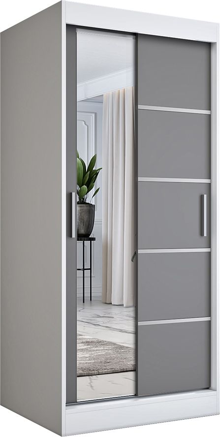 Elior Szafa przesuwna w odcieniu biały + antracyt - Felix 2X