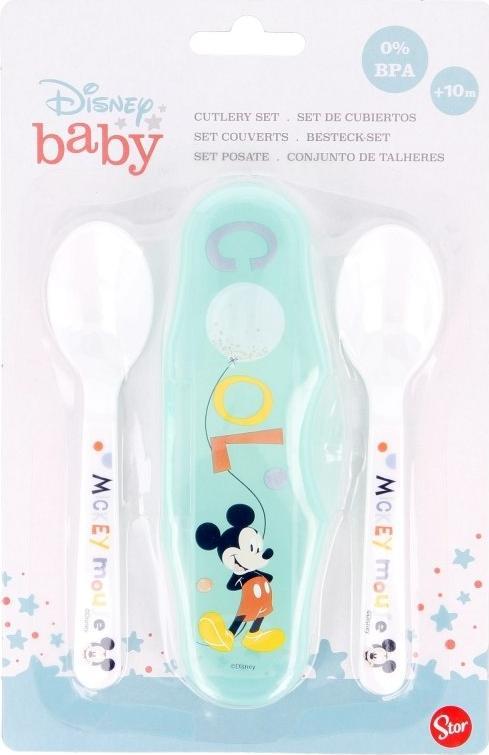 Mickey Mouse Mickey Mouse - Łyżeczka do karmienia 2 szt + etui (Cool)