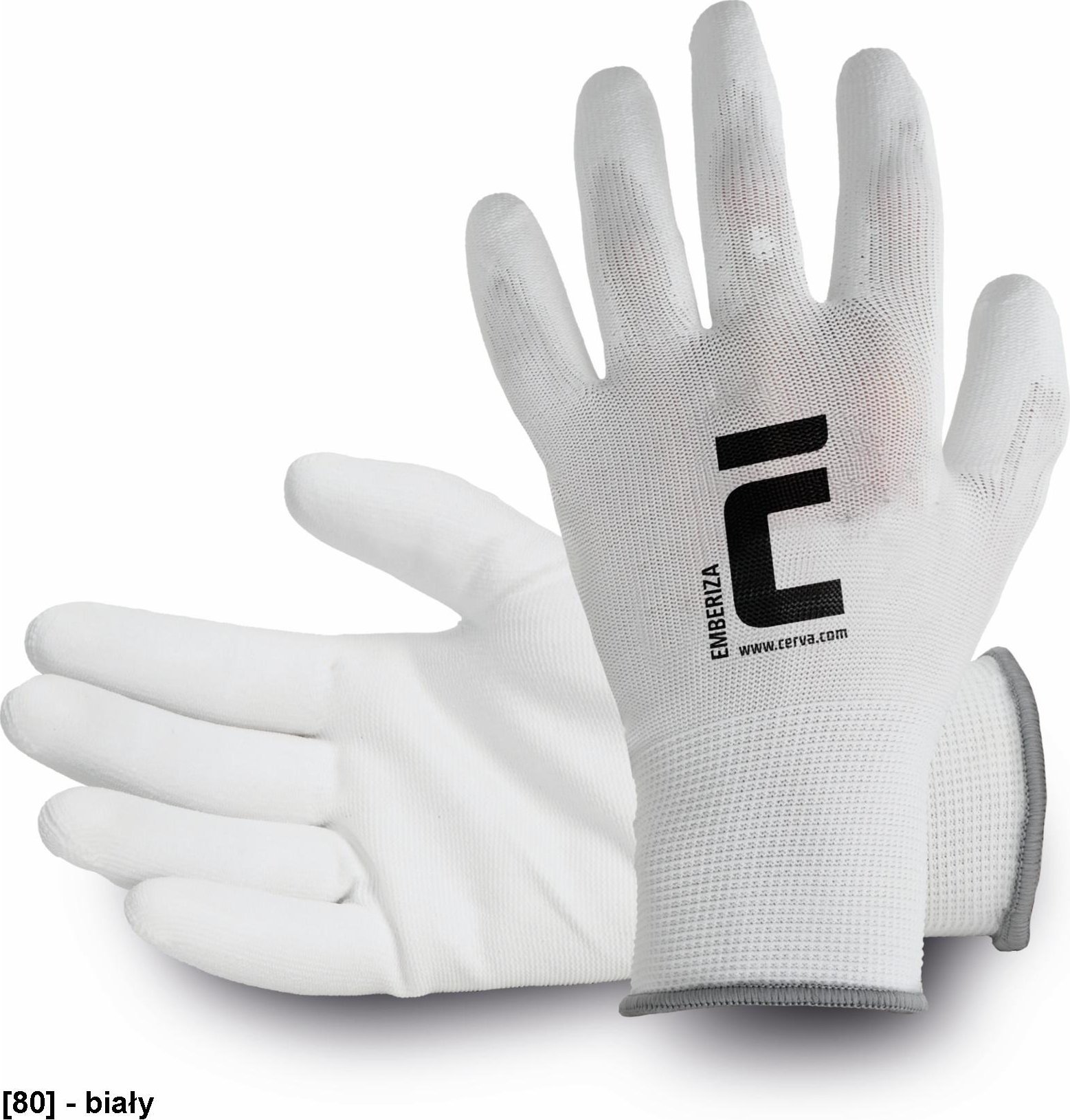 CERVA EMBERIZA - rękawice mechaniczne powlekane - biały 6