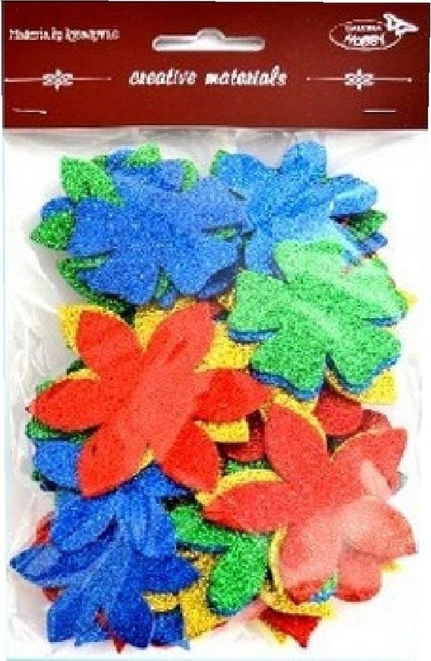 Kwiatki brokatowe 60szt