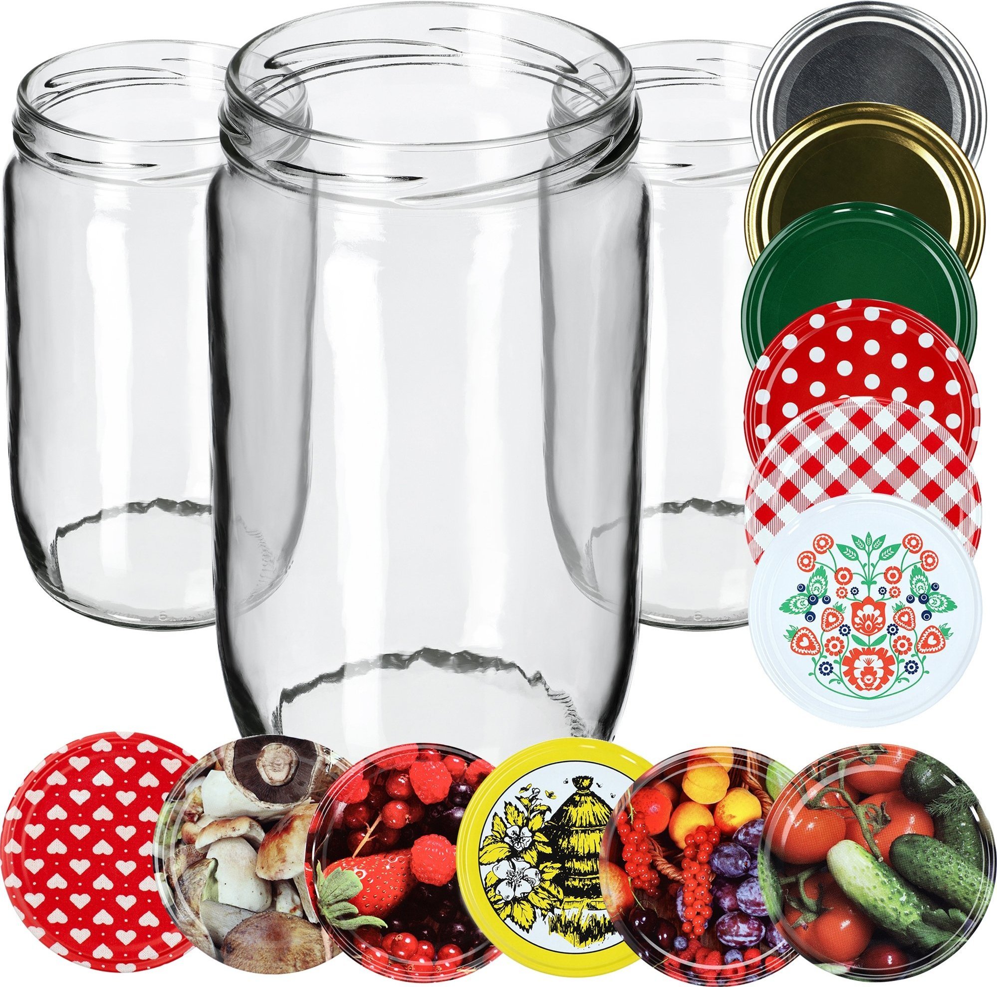 Kadax 24x Słoik Słoiki 720ml Na Miód Ogórki + Zakrętki