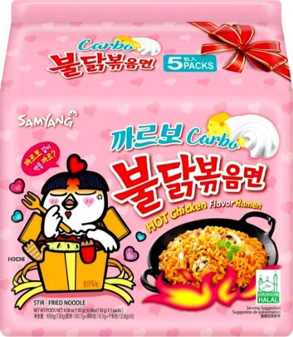 Samyang Ramyun o smaku ostrego kurczaka a la Carbonara, ogniście ostry 5 x 130g - Samyang