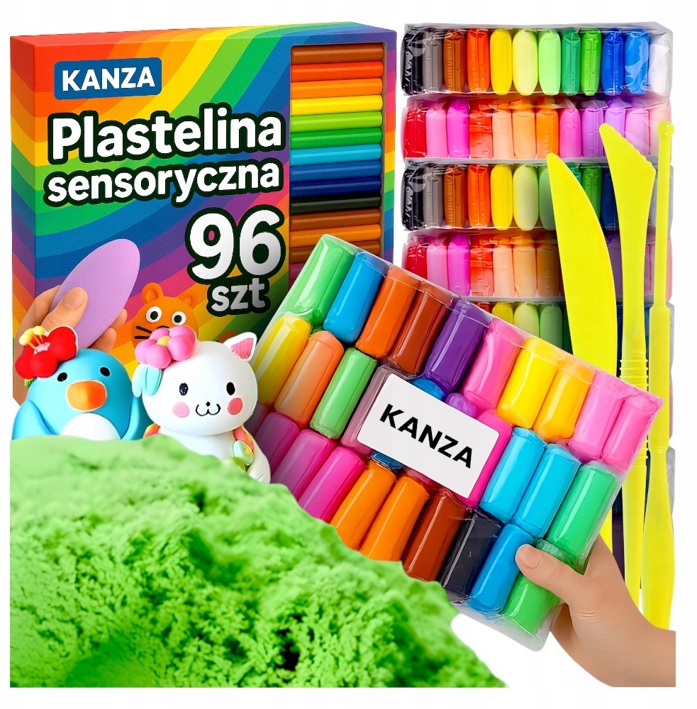 PLASTELINA PIANKOLINA DLA DZIECI 96szt. KANZA