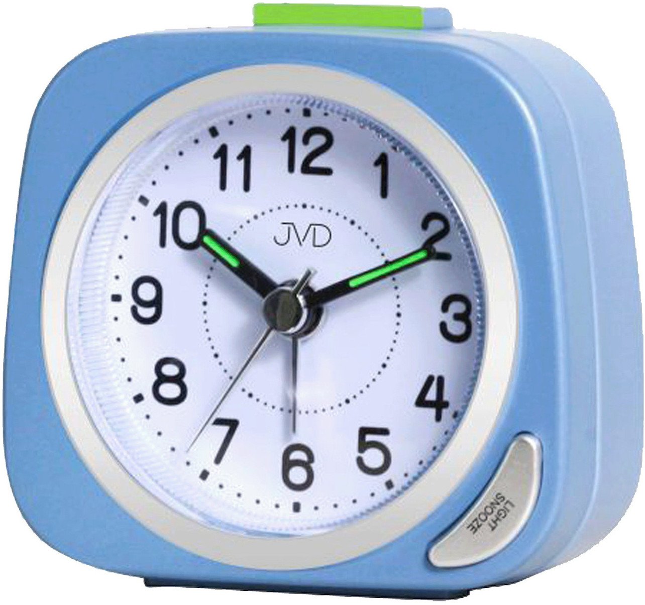 Budzik JVD SRP7202.2 7 cm płynący sekundnik drzemka podświetlenie .