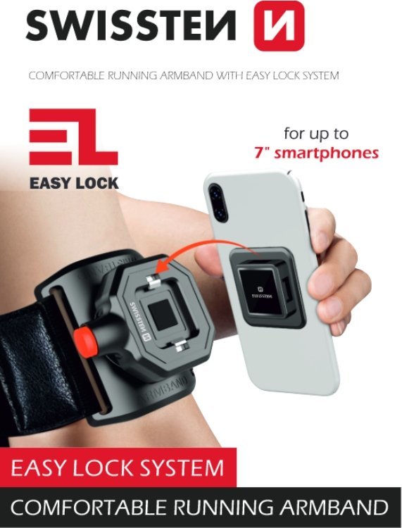 Sourcing Swissten Quick Connect Armband / Hand Phone Holder 4 - 6.8 inches