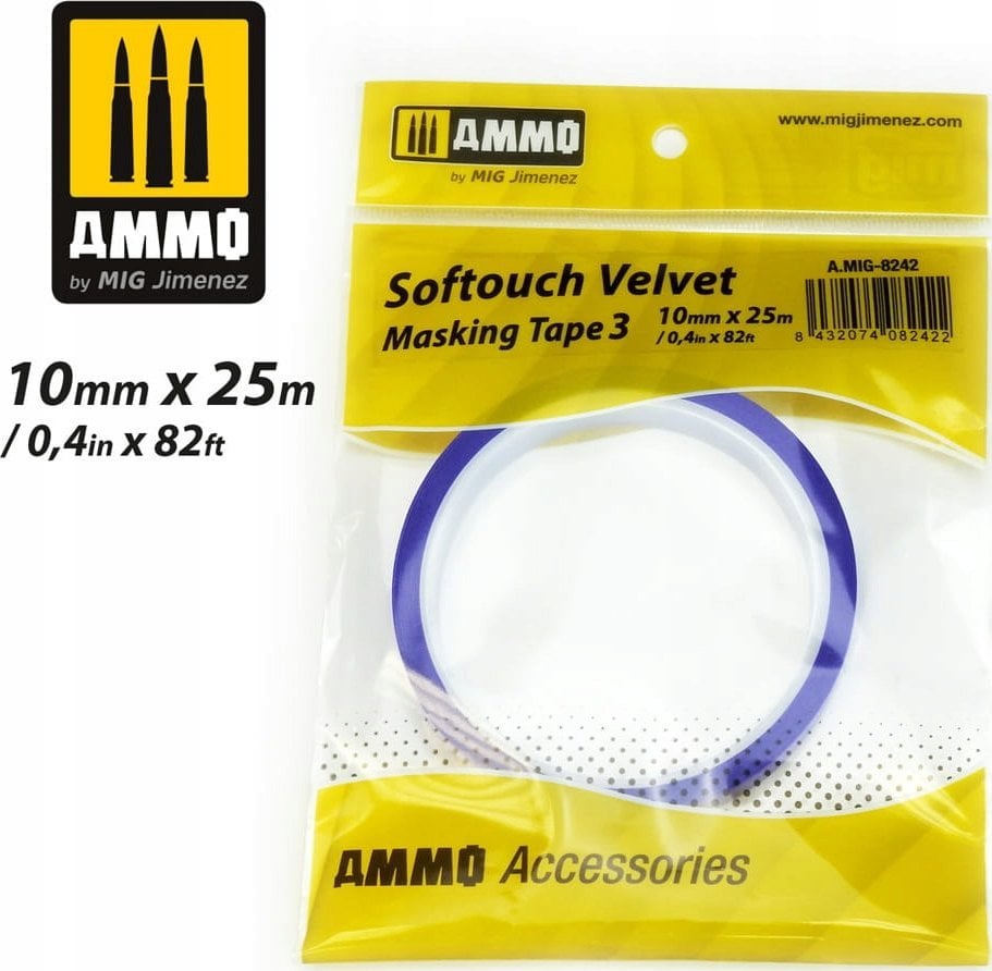 Vallejo Ammo: Softouch Velvet Masking Tape 3 (10 mm x 25 m)