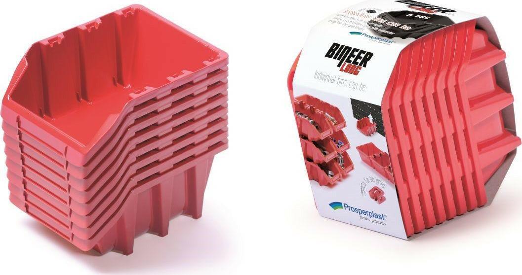 Prosperplast KUWETY 6 BINEER LONG 8SZT CZERWONE 190x77x120mm KBILS16-3020