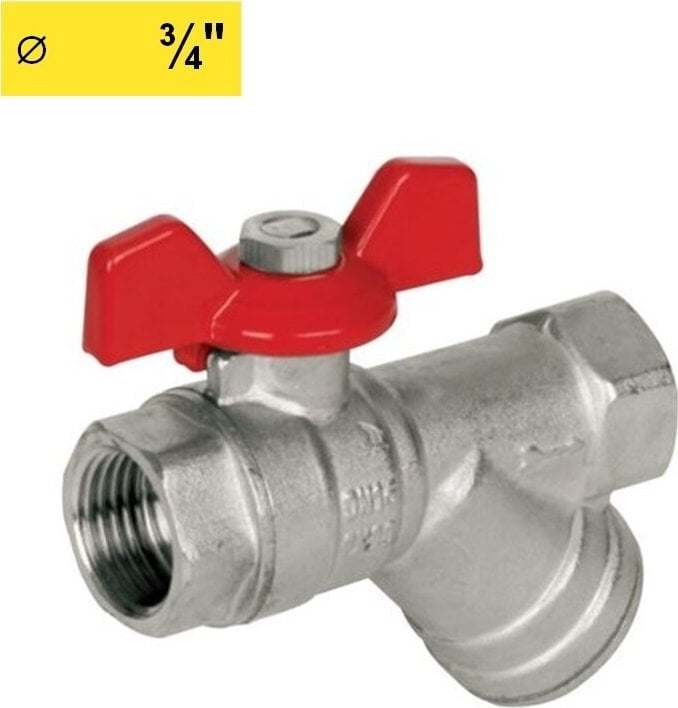 Zawór kulowy z filtrem 3/4GW-GW motylek SENA VA30