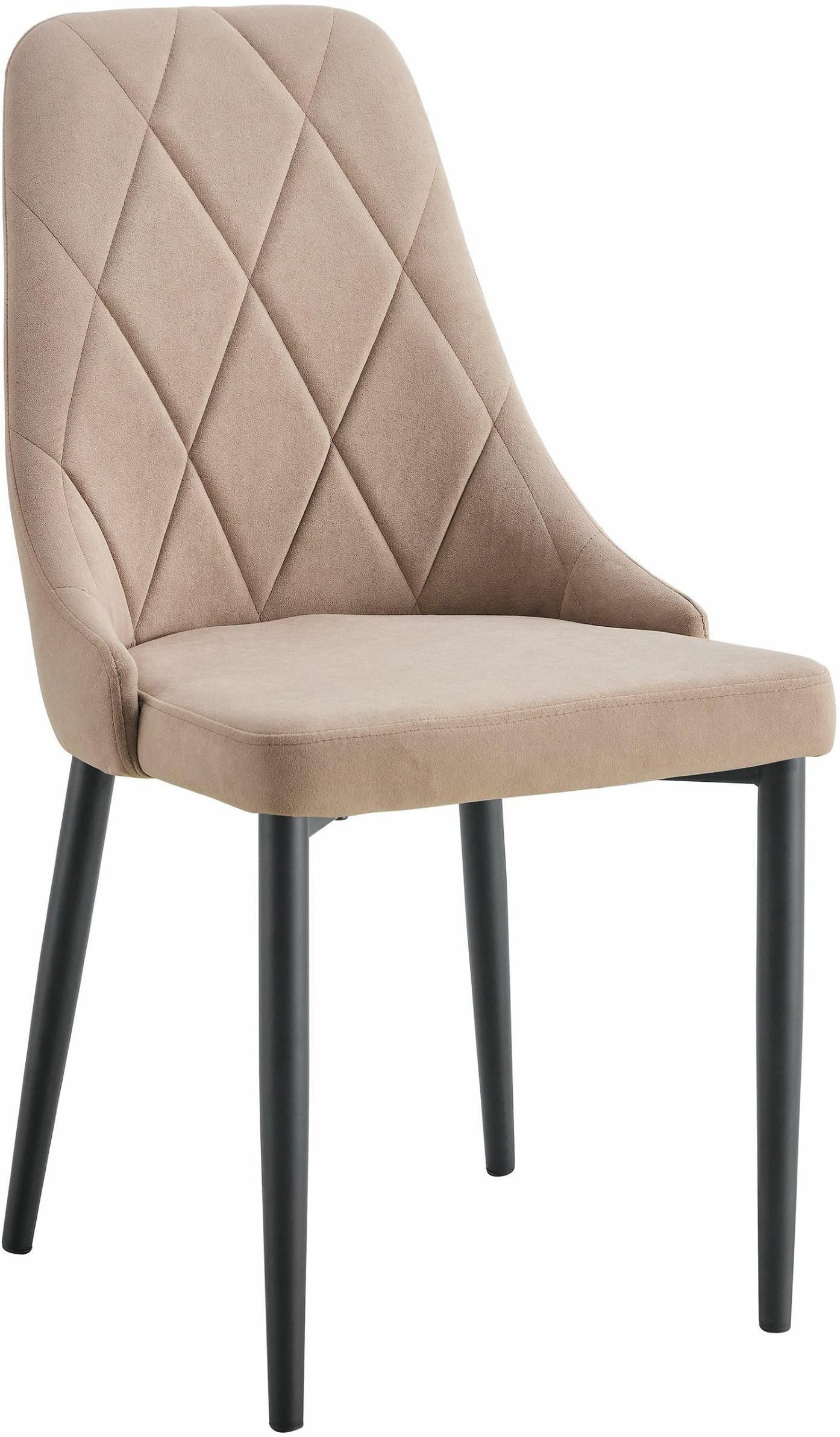 Krzesło tapicerowane taupe EVA welurowe glamour do salonu i jadalni