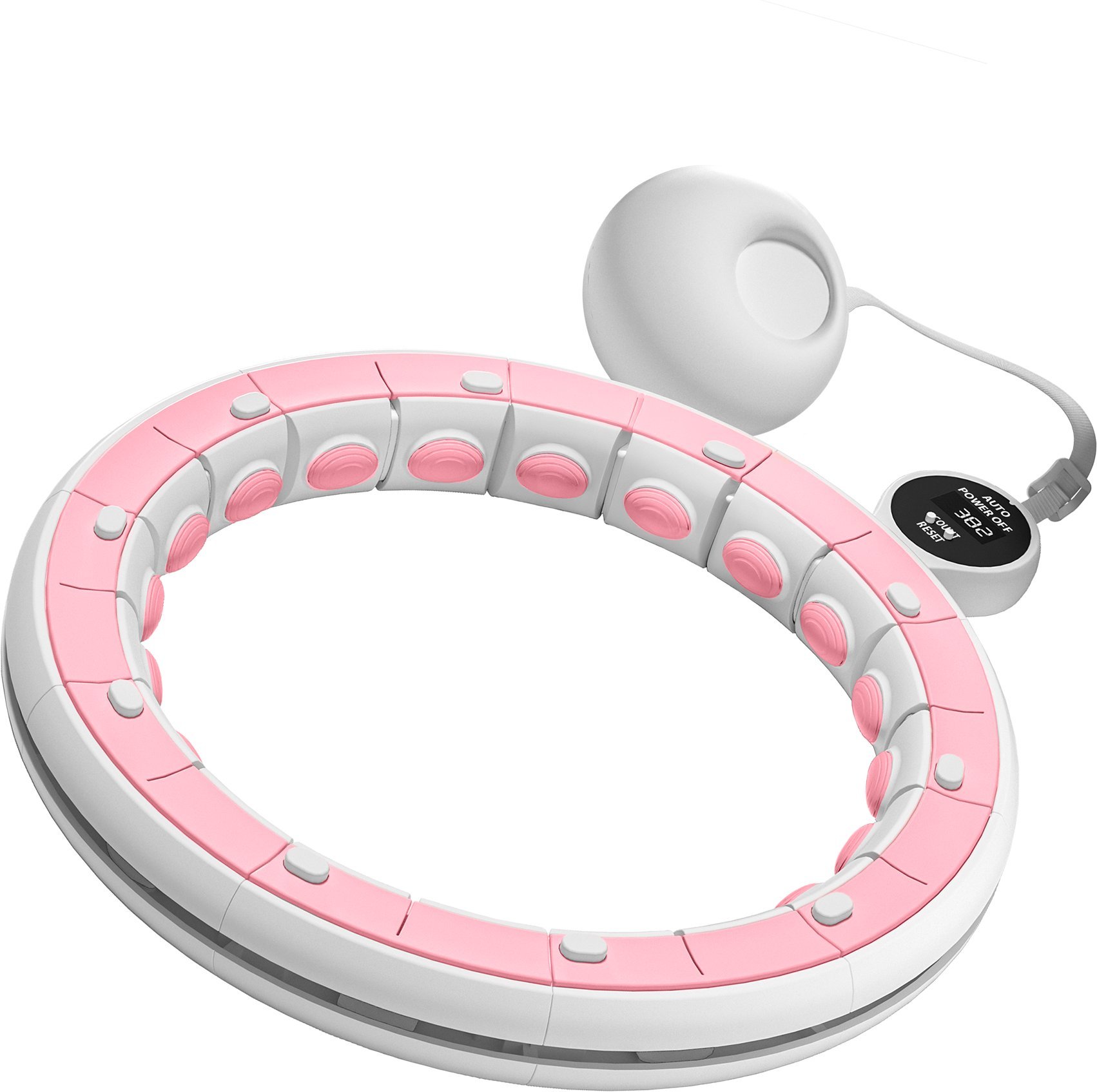 Rebel Smart Hula Hop odchudzający koło z licznikiem, wypustkami i obciążeniem 50cm, różowe
