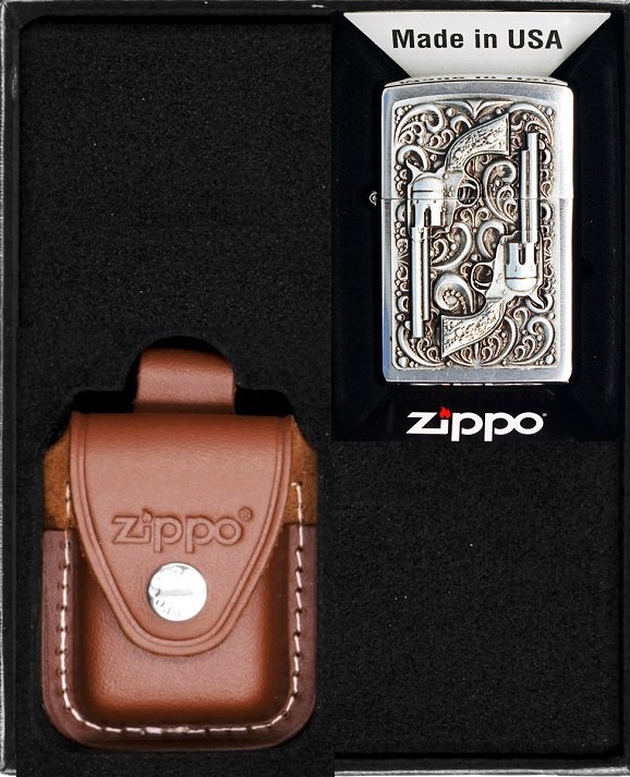 Zestaw ZIPPO Zapalniczka REVOLVER EMBLEM Prezentowy No2