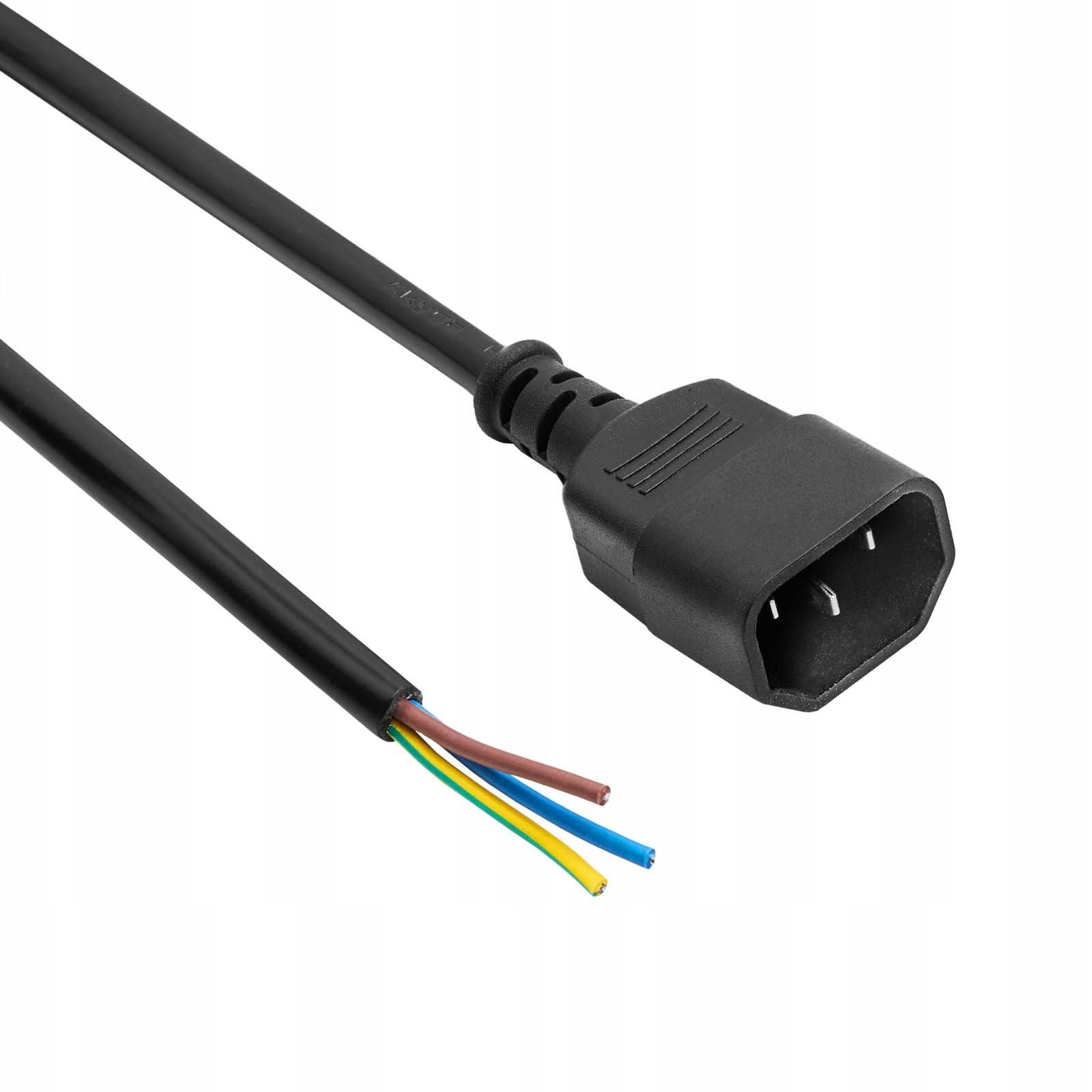 Kabel zasilający C14 AK-OT-10C CU 3x1mm 3m