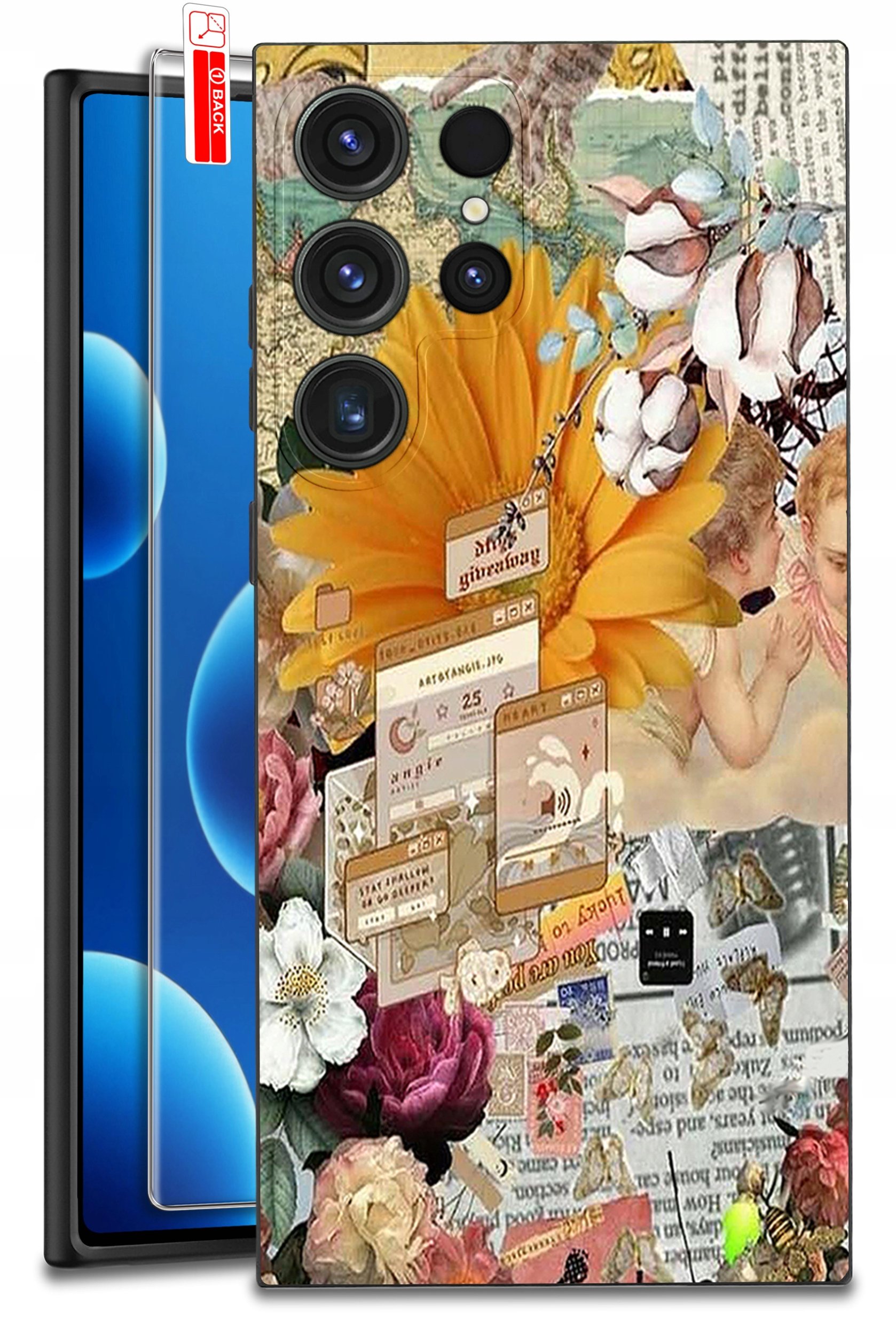 ETUI do Samsung Galaxy S25 Ultra WZORY | SILIKONOWE MATT CASE + SZKŁO 9H