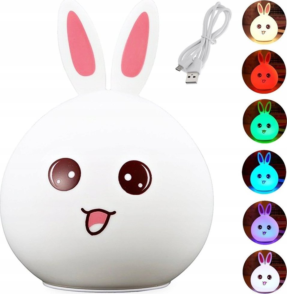 Verk LAMPKA NOCNA DLA DZIECI LED KRÓLIK DOTYK RGB