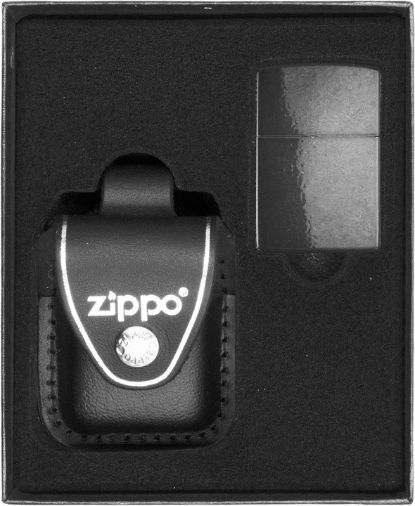 Zestaw ZIPPO Zapalniczka BLACK CRACKLE Prezentowy No3