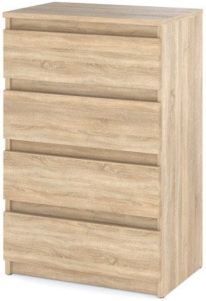 Komoda 4 Szuflady Hugo Nowoczesna 60cm Wąska Szafka Rtv Salon Dąb Sonoma
