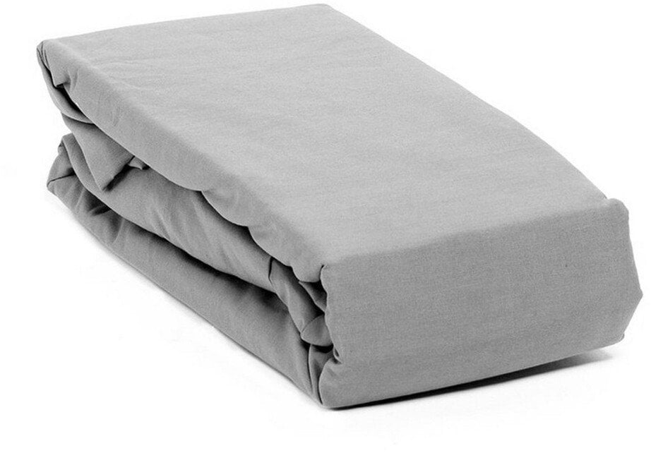 FITTED SHEET POLYCOTTON 90X200+25 GREY