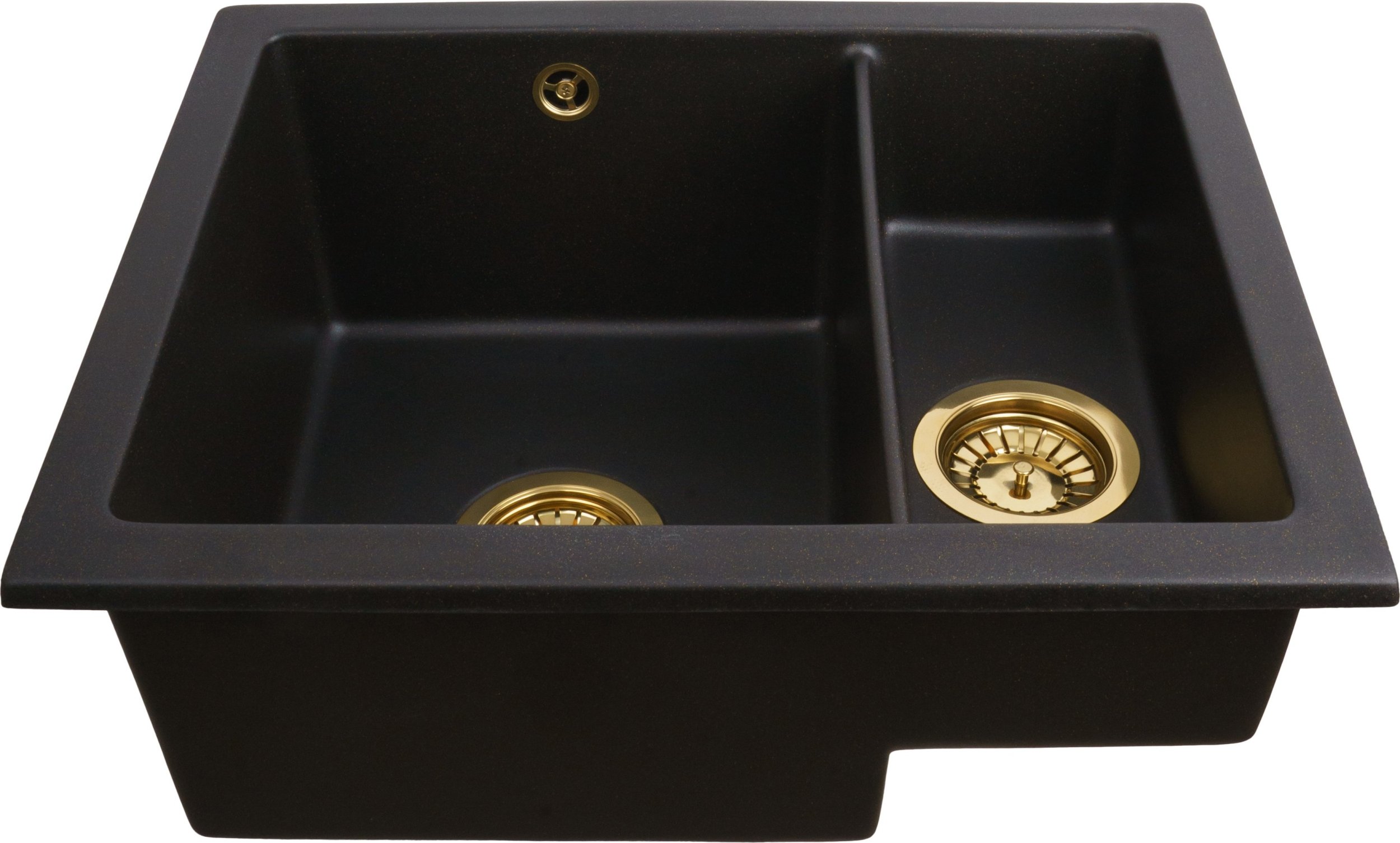 Zlewozmywak PREHNIT Zlewozmywak podblatowy AQVA PRO czarny złoty metalik