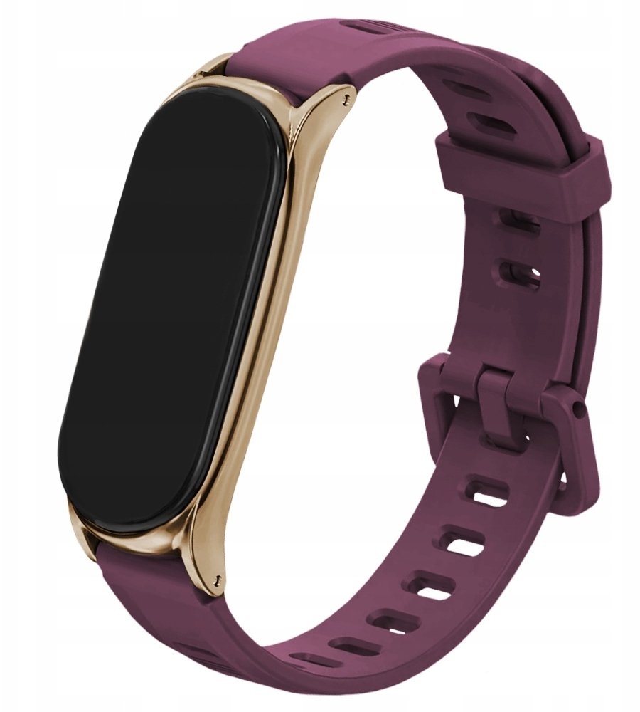 ChronSmarta Opaska pasek z ramką do smartband'a Xiaomi Mi Band 7 (Bordowy)