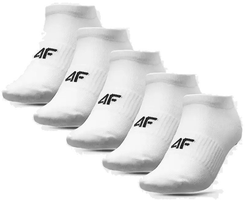 Skarpety 4F Męskie Krótkie 5-Pak Białe Sportowe M