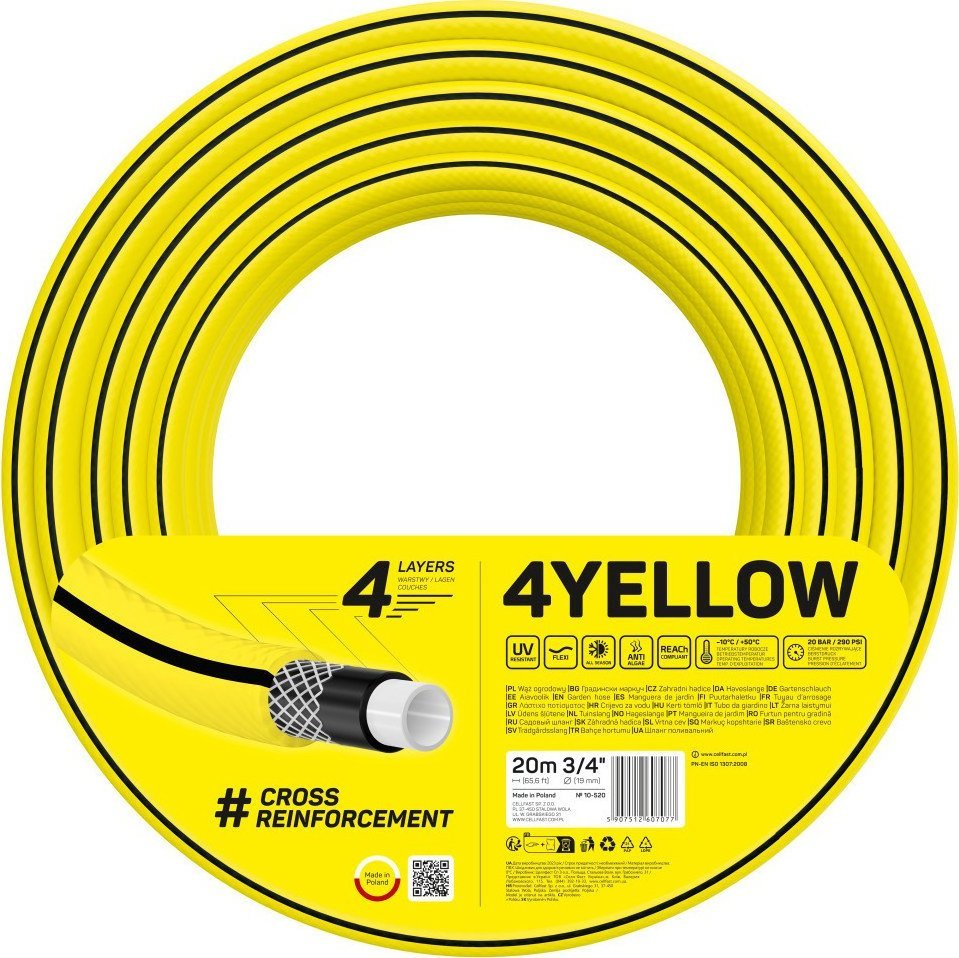 Cellfast Wąż ogrodowy Cellfast 4YELLOW 3/4" 20m